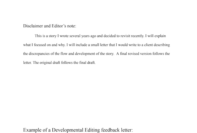 assist with developmental editing
